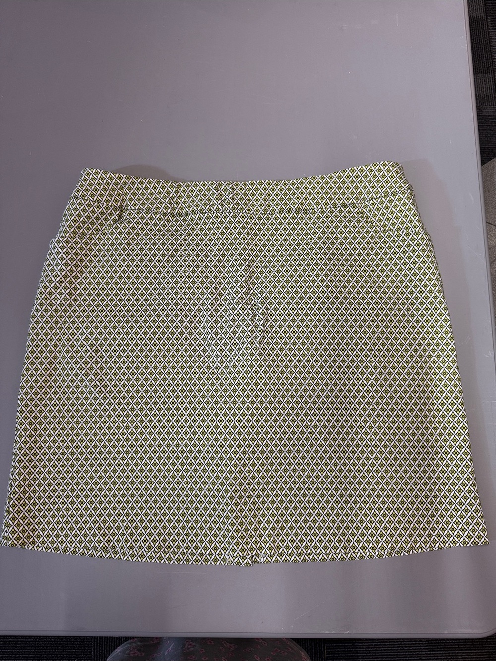 Tribal Olive Green Geometric A-Line Skort